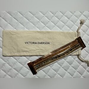 Victoria Emerson Champagne, brown, gold Multi-Strand Bracelet